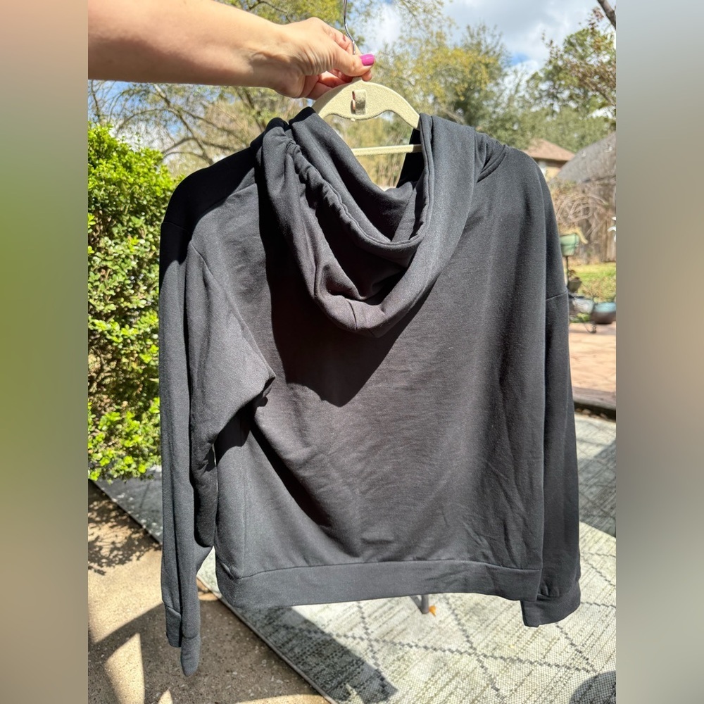 New QUINCE SuperSoft Fleece Pullover Hoodie Black - Picture 11 of 13